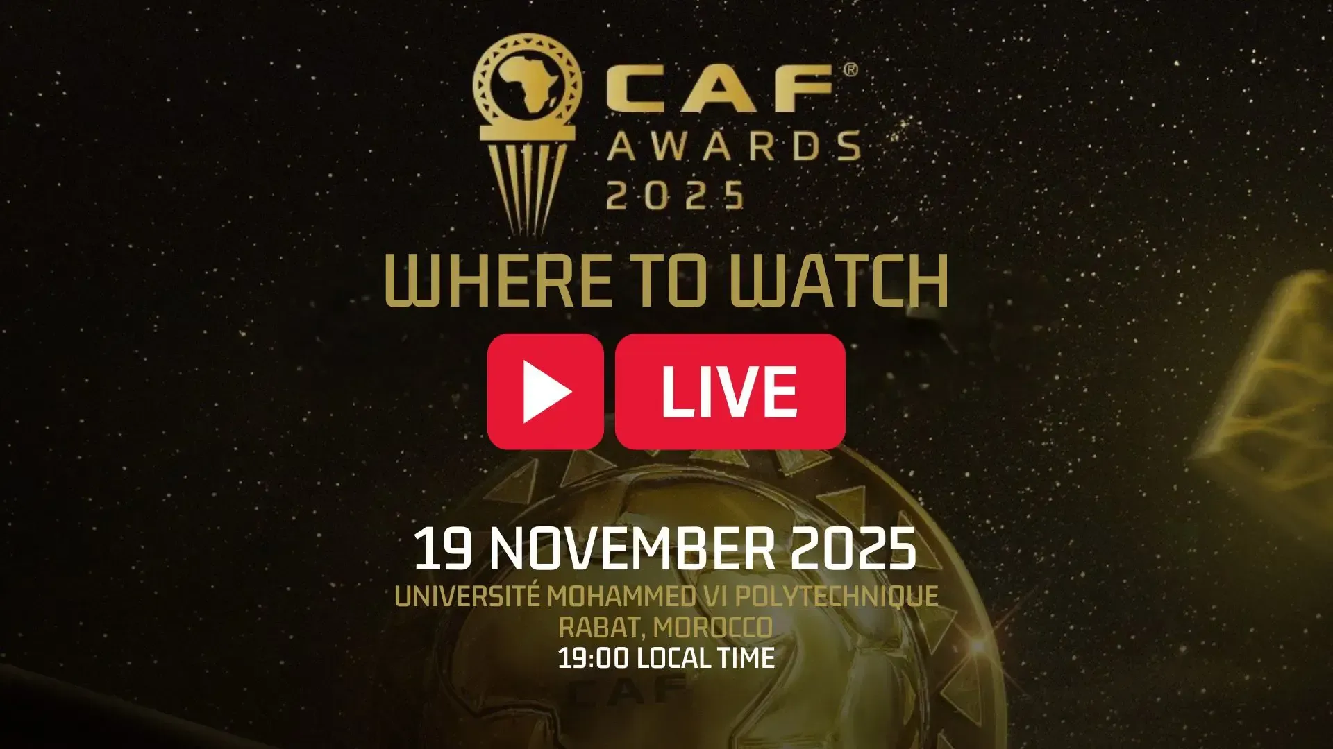 Where to watch the CAF Awards 2025 ceremony live on Wednesday